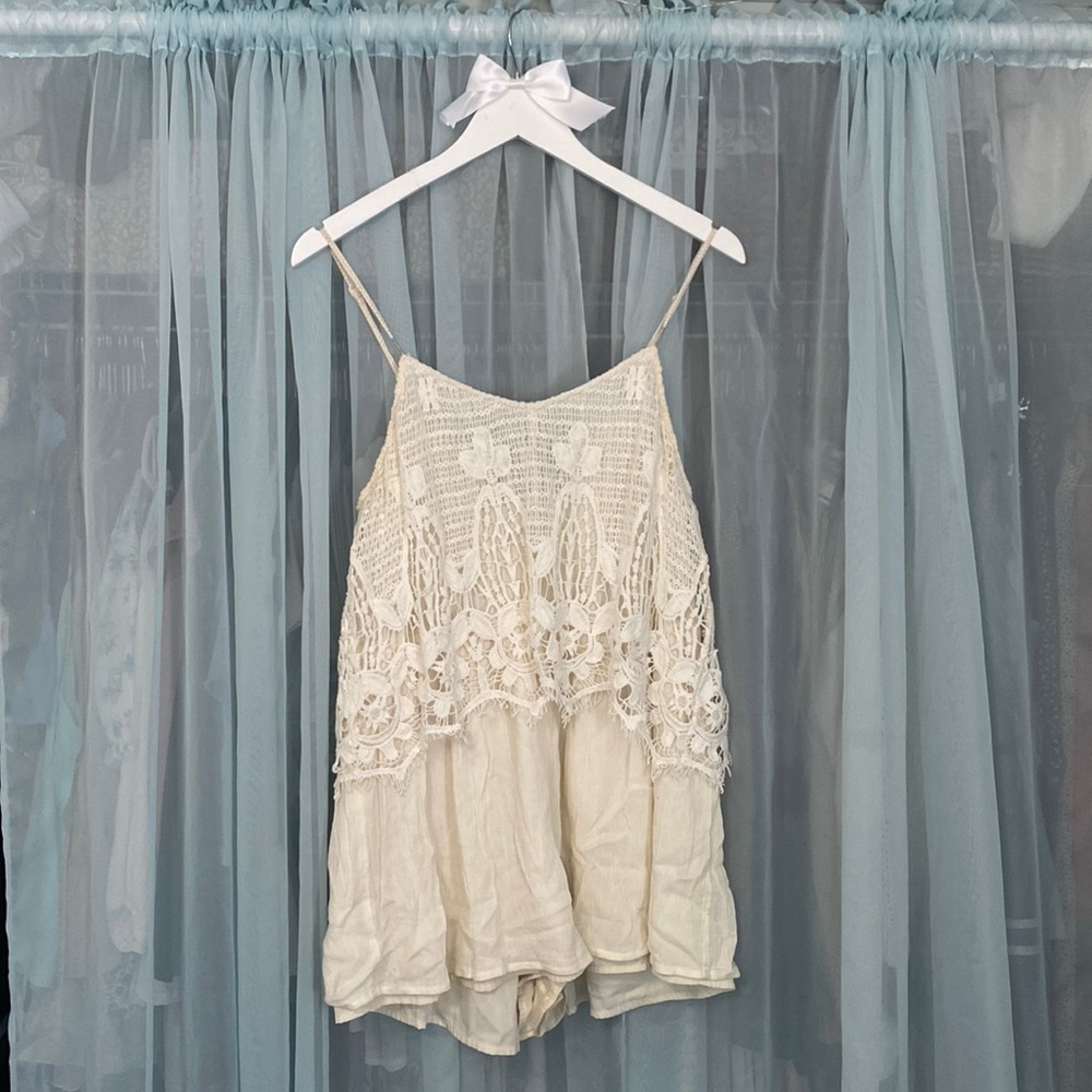 American Eagle Lace Romper, L